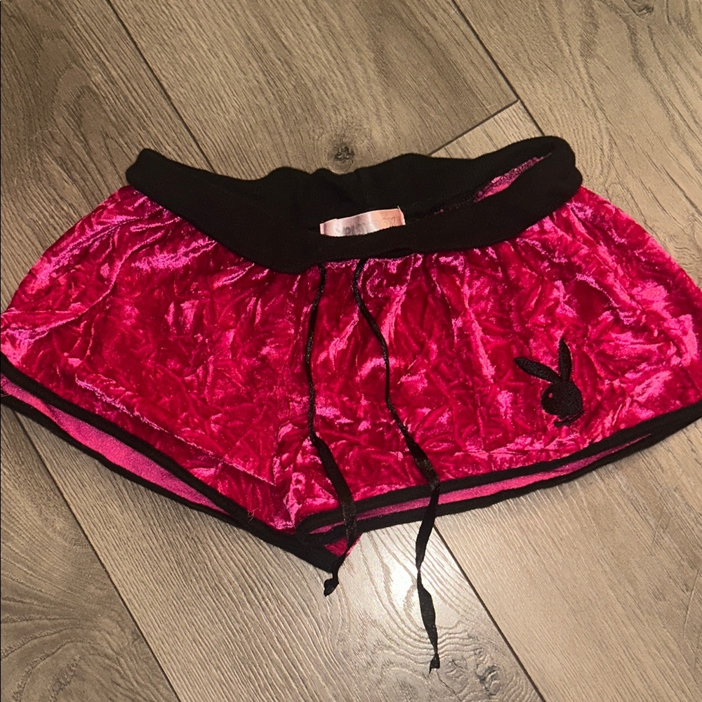 PLAYBOY Fuchsia Velvet Shorts